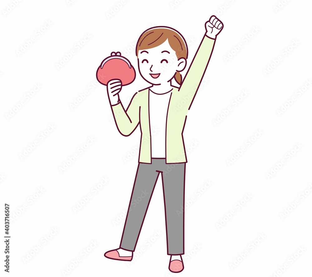 Young woman in a cardigan_wallet Young woman in a cardigan_wallet