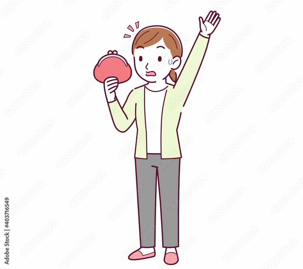 Young woman in a cardigan_wallet Young woman in a cardigan_wallet