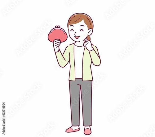 Young woman in a cardigan_wallet