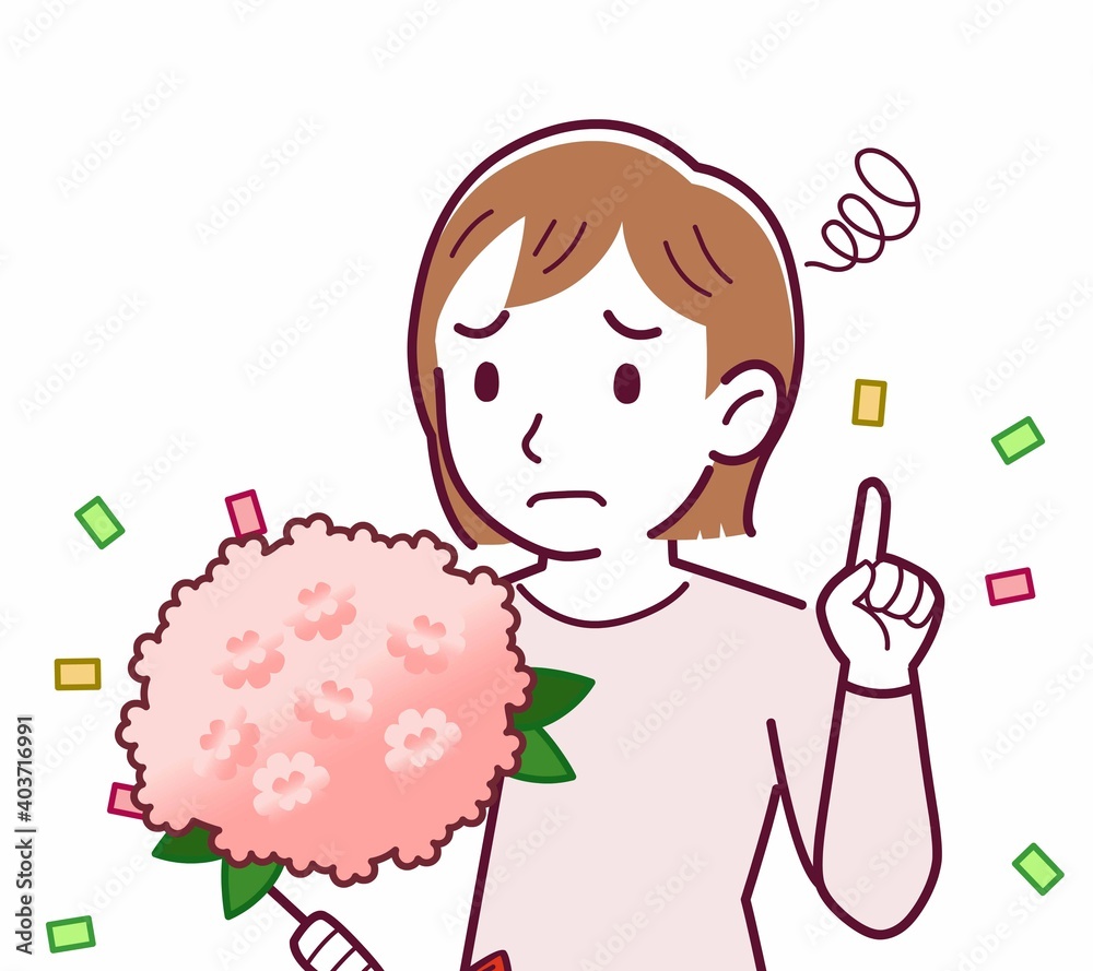 Young woman in a cardigan_bouquet Young woman in a cardigan_bouquet