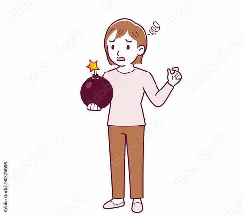 Young woman in a cardigan_bomb