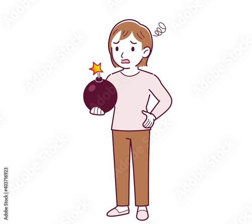 Young woman in a cardigan_bomb