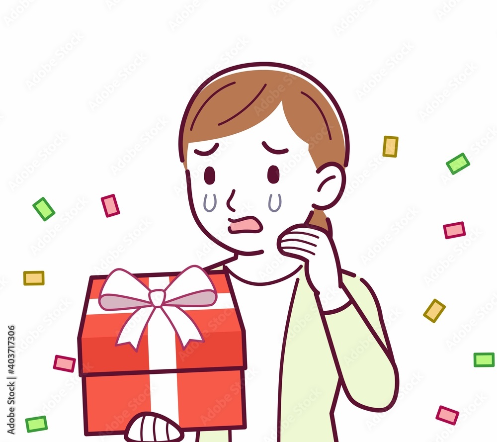 Young woman in a cardigan_Present Young woman in a cardigan_Present