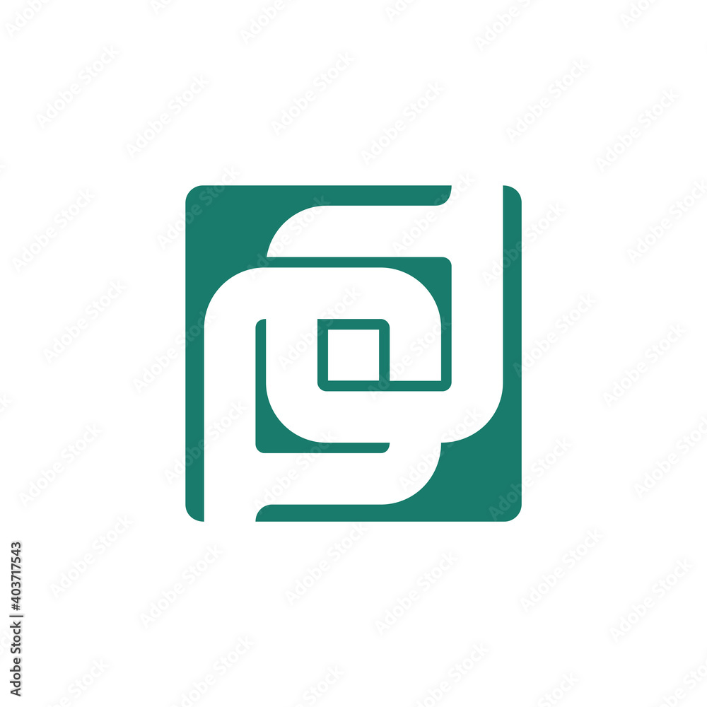 letter pd linked square negative space dot geometric logo vector letter pd linked square negative space dot geometric logo vector