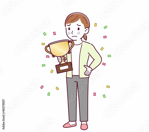 Young woman in a cardigan_Trophy