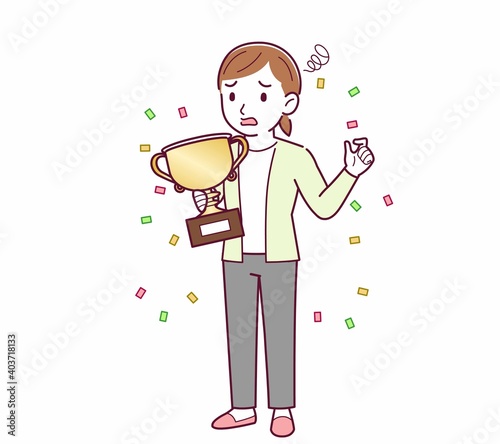 Young woman in a cardigan_Trophy