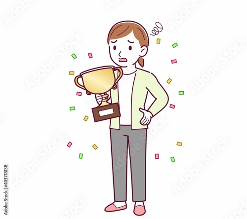 Young woman in a cardigan_Trophy
