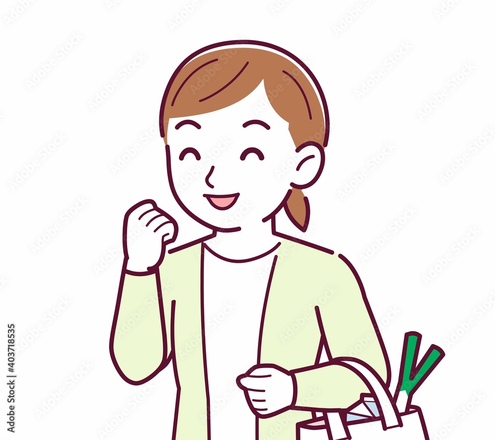 Young woman in a cardigan_shopping