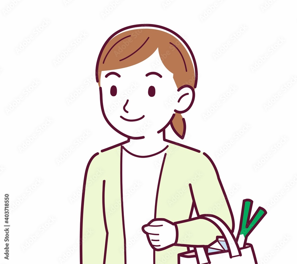 Young woman in a cardigan_shopping