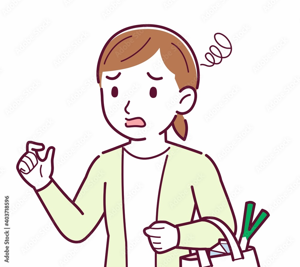 Young woman in a cardigan_shopping Young woman in a cardigan_shopping