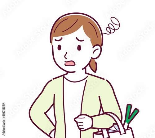 Young woman in a cardigan_shopping