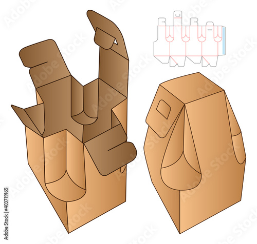 Box packaging die cut template design. 3d mock-up