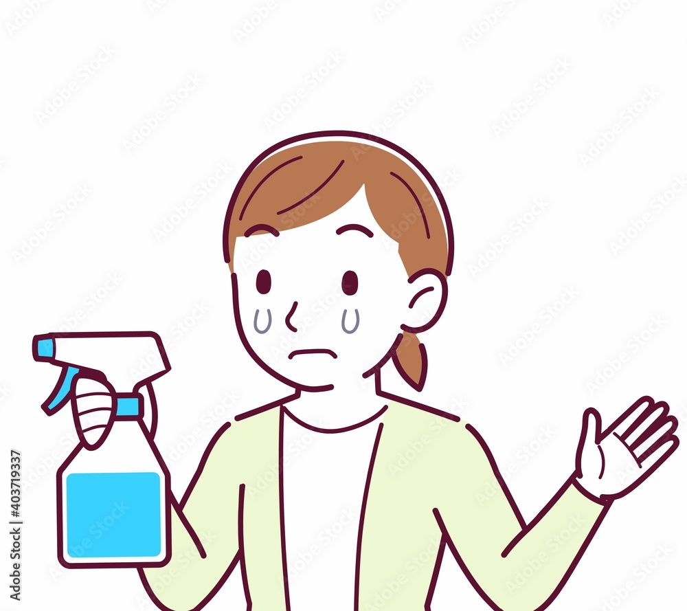 Young woman in a cardigan_spray Young woman in a cardigan_spray