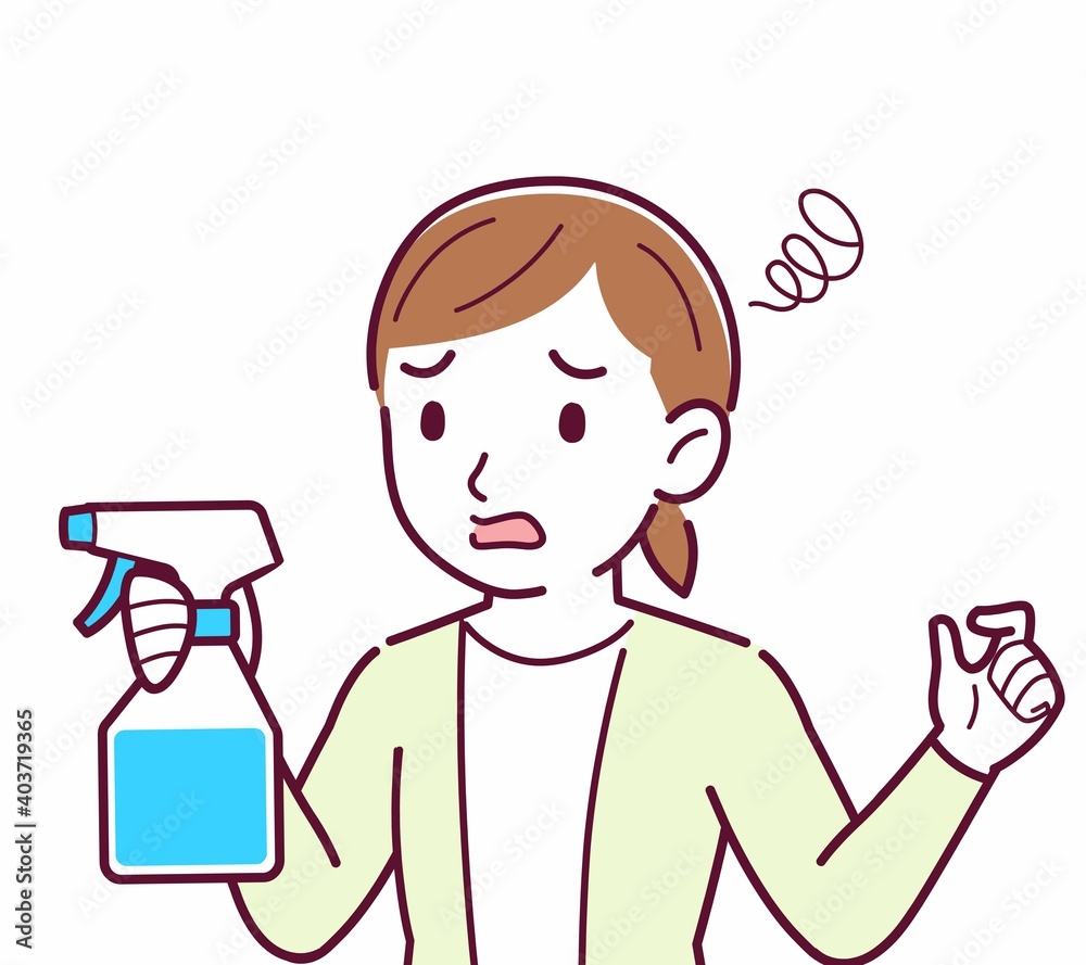 Young woman in a cardigan_spray Young woman in a cardigan_spray