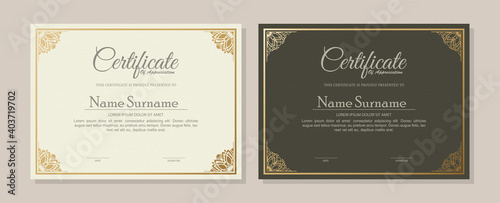 Classic certificate award template