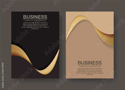 premium cover menu design geometric with brown and black colors