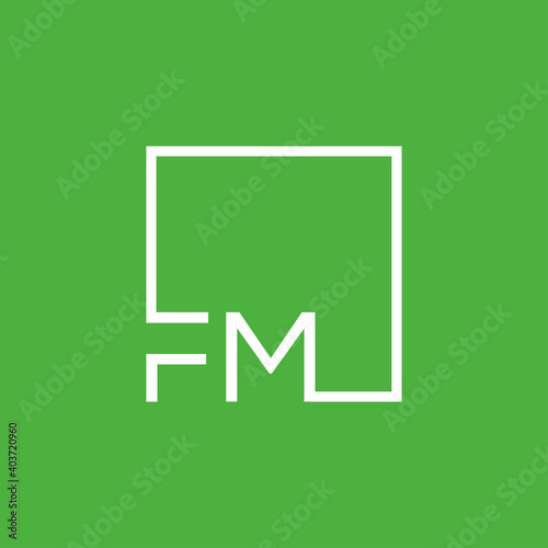 Creative initial letter FM square logo design concept vector