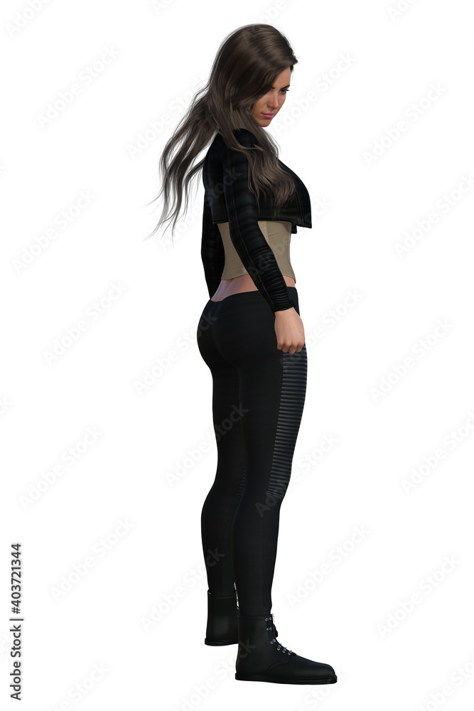 Fototapeta premium urban fantasy female 3D render