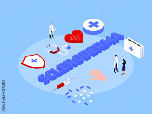 Scleroderma3D flat isometric vector concept for banner, website, illustration, landing page, flyer, etc. photo