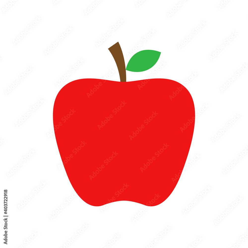 Vector Apple Flat Design Illustration Vector Apple Flat Design Illustration