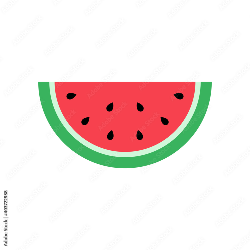 Vector Watermelon Flat Design Illustration Vector Watermelon Flat Design Illustration