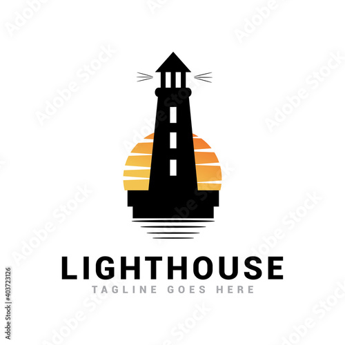 lighthouse logo icon vector template.