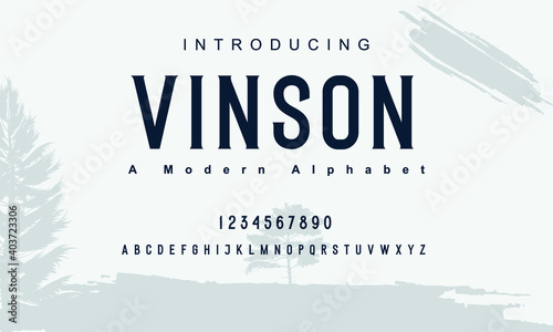 Vinson font. Abstract sport modern alphabet fonts. Typography bold typeface design for sport, technology, fashion, digital, future creative logo font. vector illustration