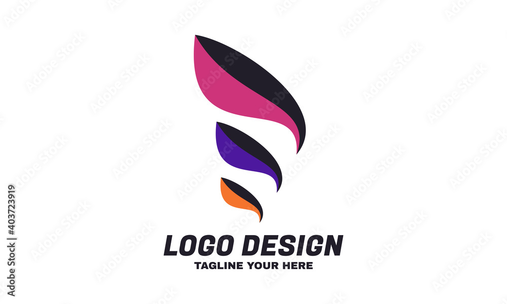 abstract logo design vector spiral gradient color ribbon isolated shape spiral creative part 1