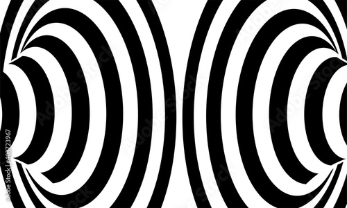 abstract pattern of black and white lines optical illusion vector illustration background part 2