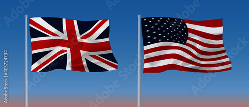 イギリス国旗　アメリカ国旗