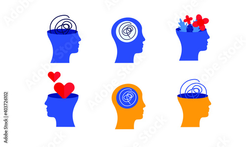 mental health depression awareness flat illustration vector design template banner