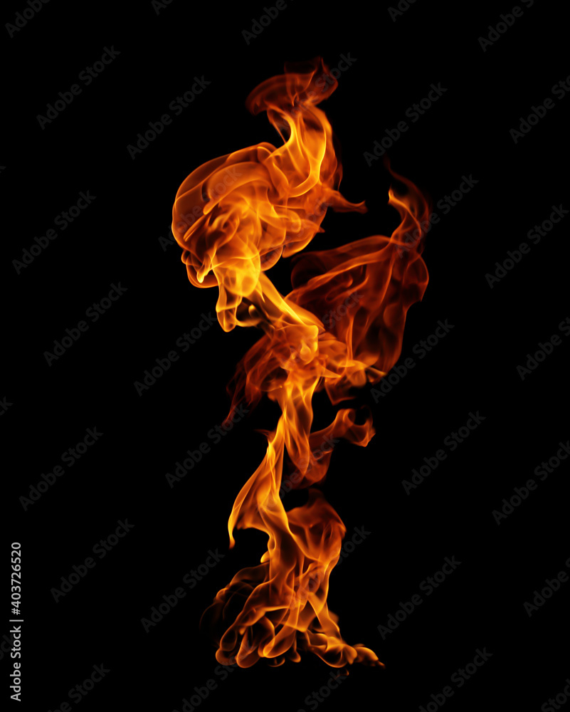Fire flames black background Fire flames black background
