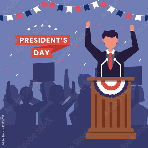 United states of america, president's day concept