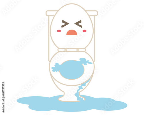 水洗トイレのベクターイラスト　便器　リノベーション　キャラクター