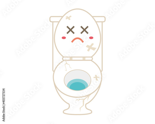 水洗トイレのベクターイラスト　便器　リノベーション　キャラクター