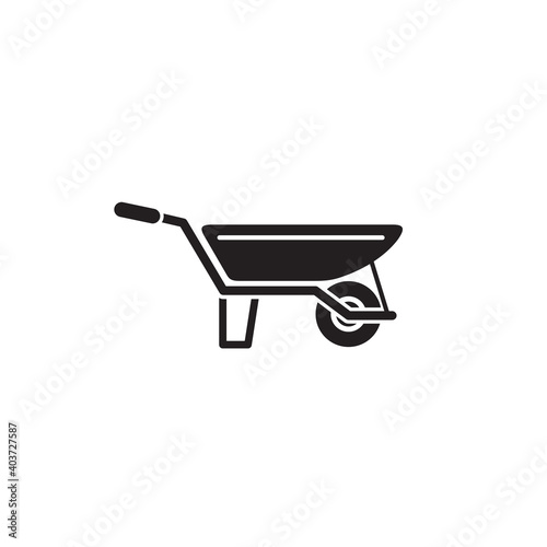 wheel barrow icon symbol sign vector