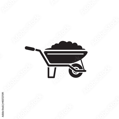 wheel barrow icon symbol sign vector