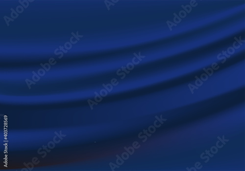 Illustration of dark blue curtains.  Vector illustration.
