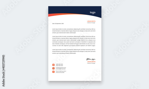 Corporate business style letterhead template , Vector illustration.  
