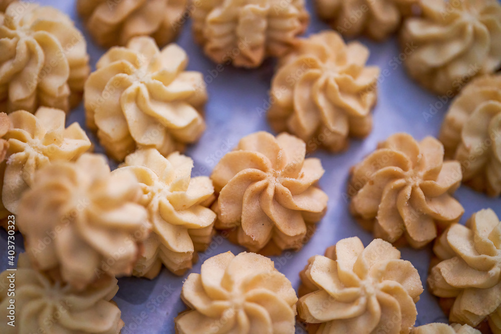 Closeup of a pile of buttery cookies Closeup of a pile of buttery cookies