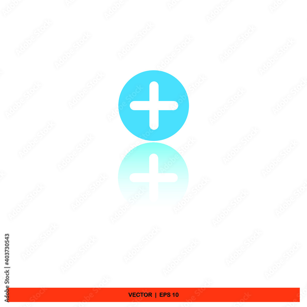 Icon vector graphic of plus Icon vector graphic of plus
