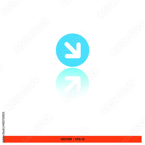 Icon vector graphic of arrow blue 