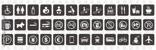  illustration of sign  icon set vector