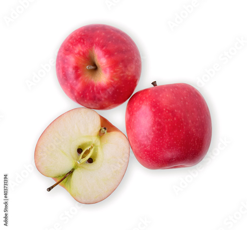Wallpaper Mural Top view of pink lady apples isolated on white background Torontodigital.ca