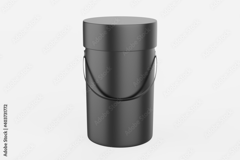 Round Cardboard Box Mockup isolated on white background. 3d illustration