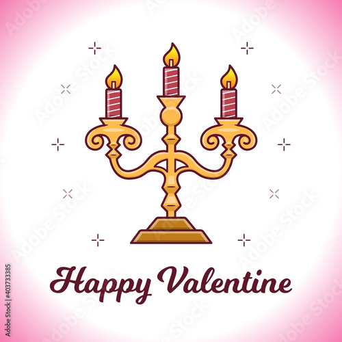 valentine card with candles