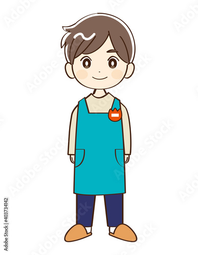 男性、幼稚園、先生、笑顔