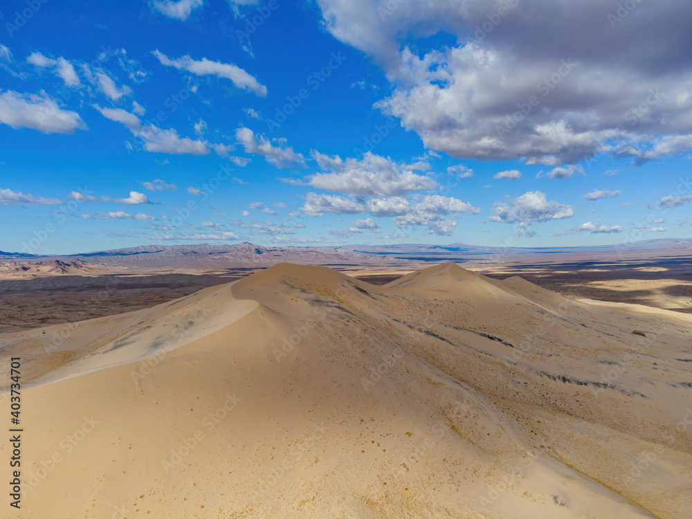 Aerial view of the beautiful Kelso Dunes