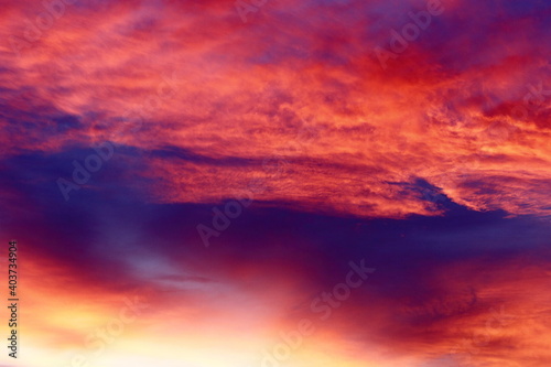 colored clouds at early morning sunrise 