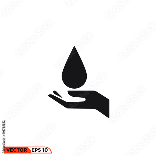 Icon vector graphic of hands waterdrop